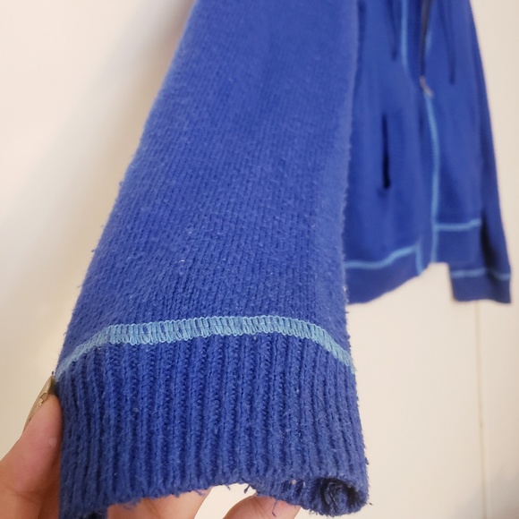 Old Navy blue outlined cotton wool zip up jacket - Picture 3 of 4